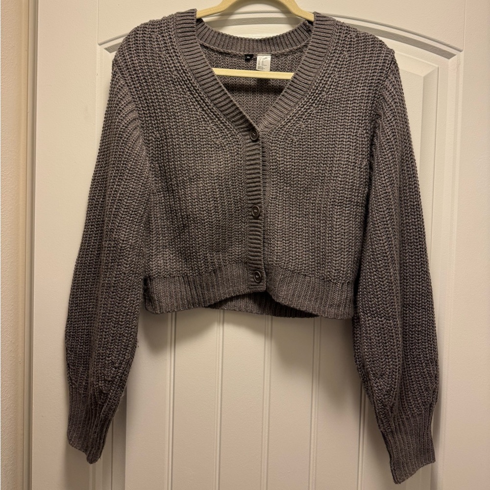 Chunky knit cropped cardigan